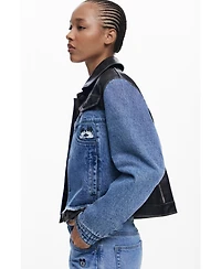 Desigual Women's Waxed Mickey denim jacket