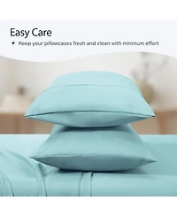 King 2PC Ultra Soft Silky Solid Performance Pillowcase Set