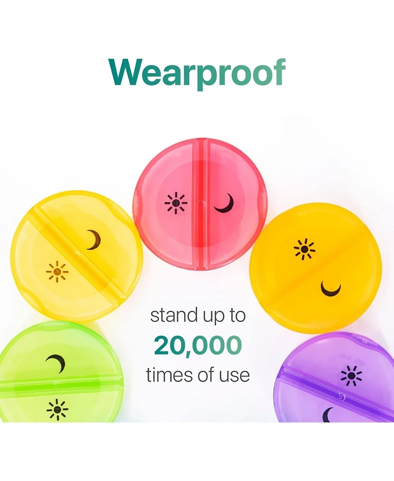 Sukuos Weekly Pill Organizer 7 Day 2 Times a