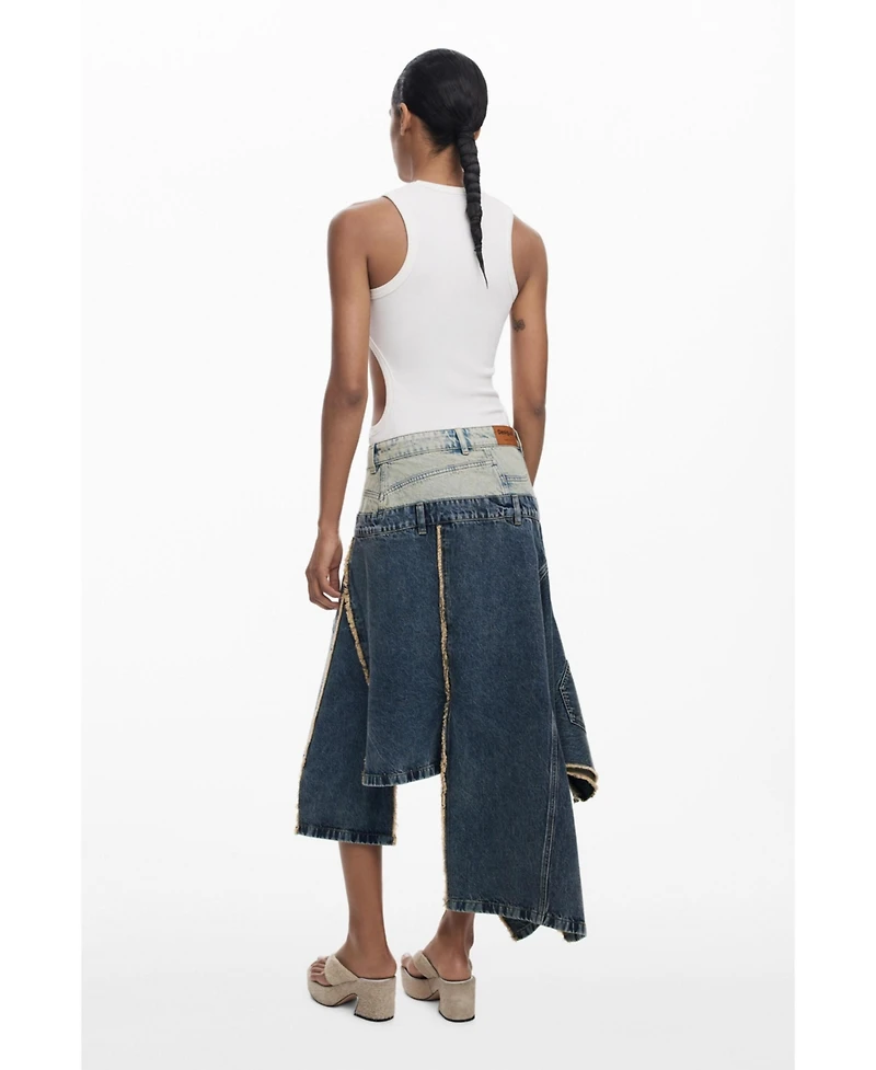 Desigual Women's Long skirt with double waistband