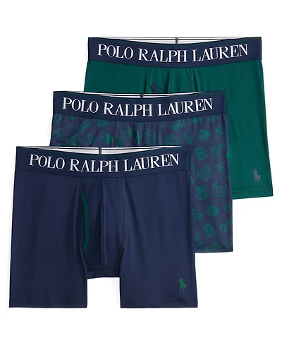 Polo Ralph Lauren Men's 3-Pack Cooling Microfiber Elastic Waist Boxer Briefs