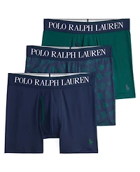 Polo Ralph Lauren Men's 3-Pack Cooling Microfiber Elastic Waist Boxer Briefs