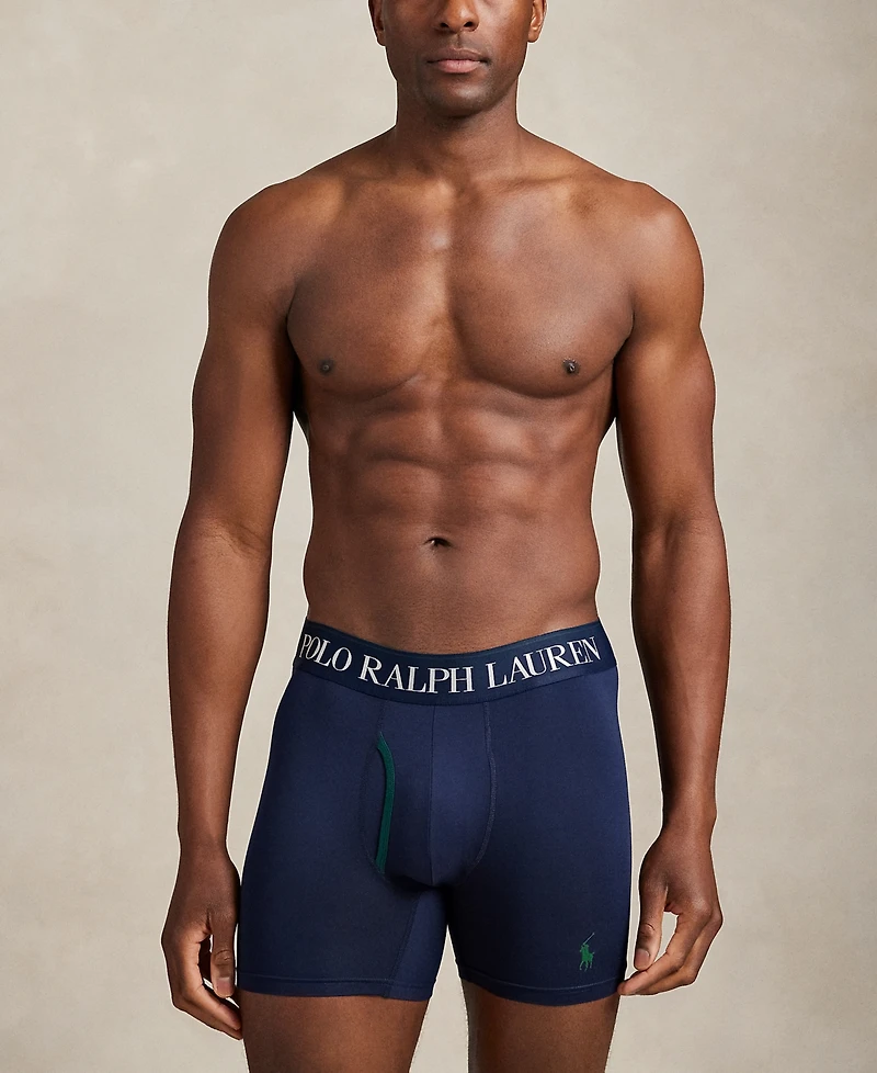 Polo Ralph Lauren Men's 3-Pack Cooling Microfiber Elastic Waist Boxer Briefs