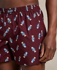Polo Ralph Lauren Men's Holiday Bear Printed Woven Single-Button Fly Boxers