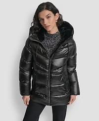 Dkny Women's Shine Hooded Puffer Coat