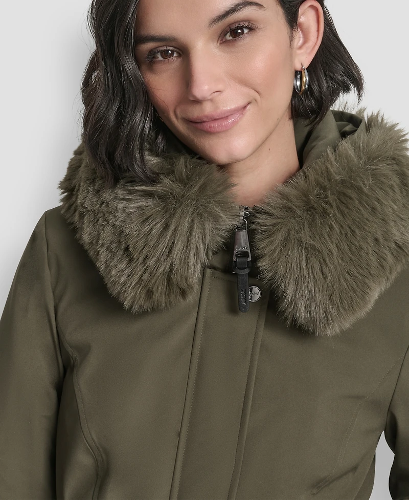 Dkny Women's Trim Hooded Anorak Puffer Coat