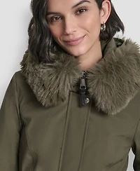 Dkny Women's Trim Hooded Anorak Puffer Coat