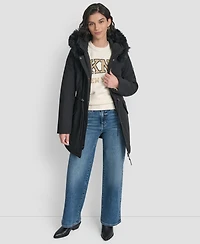 Dkny Women's Trim Hooded Anorak Puffer Coat