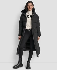 Dkny Women's Hooded Anorak Maxi Puffer Coat