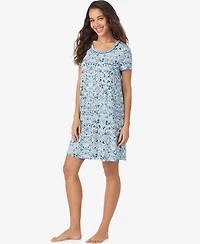 Cuddl Duds Women's Short Sleeve Sleep Shirt
