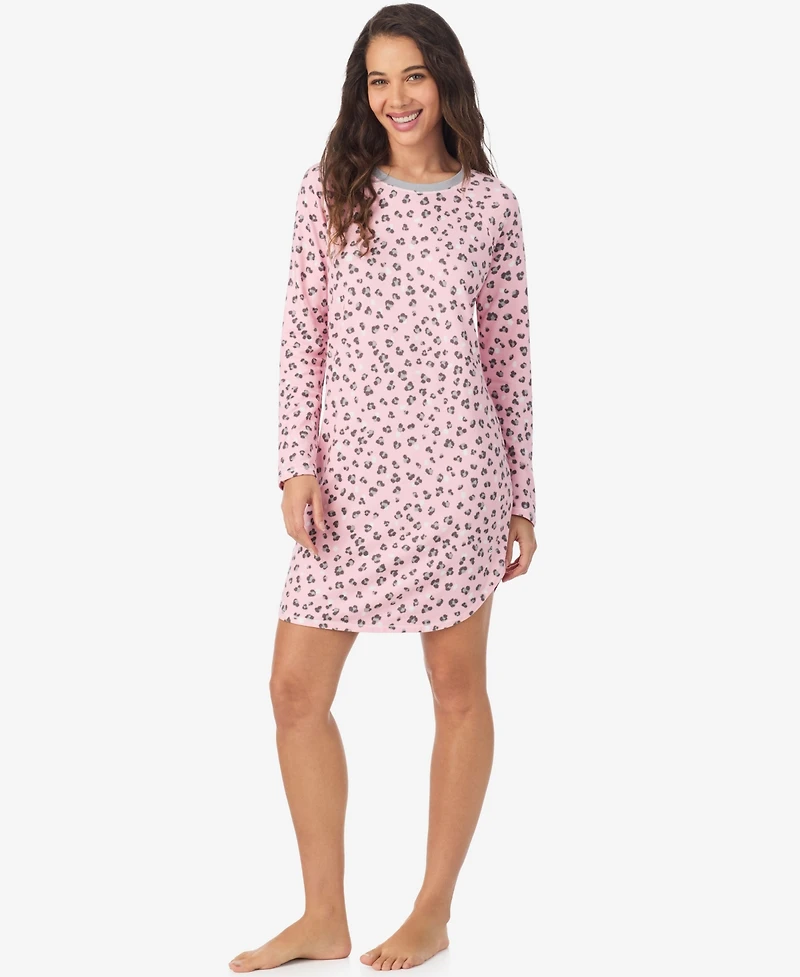 Cuddl Duds Women's Long Sleeve Scoop Neck Short Sleepshirt