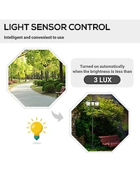 Outsunny 72" Outdoor Solar Light Post, Triple Head Lamp,