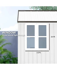Outsunny 8' x 6' Metal Garden Storage Shed W/ Windows & Vents,
