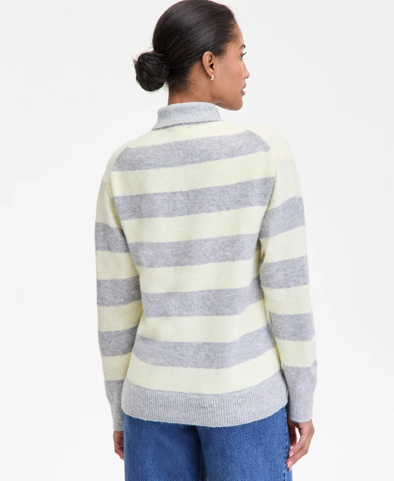On 34th Women's Striped Rugby Sweater, Macy's Exclusive