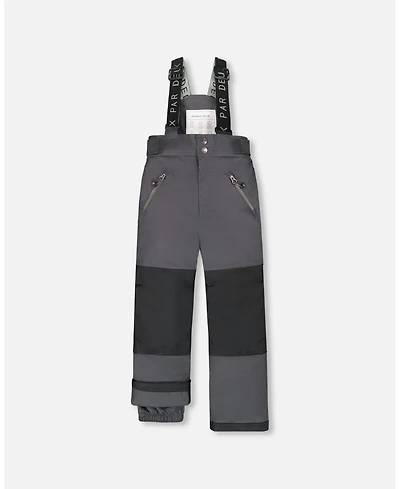 Deux par Kids Unisex Solid Play Snow Pants Dark Gray
