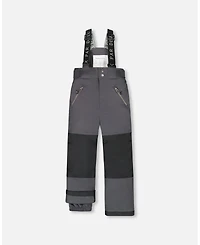 Deux par Kids Unisex Solid Play Snow Pants Dark Gray