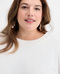 On 34th Trendy Plus Oversized-Bow Embellished Sweater, Macy's Exclusive