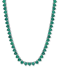 Lab Grown Emerald (24 ct. t.w.) 18" Collar Necklace in Sterling Silver