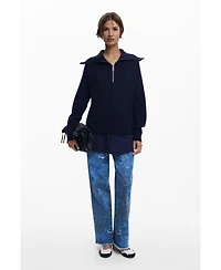 Desigual Women's Cable-knit sweater with zipper