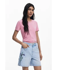 Desigual Women's Denim Bermuda flower