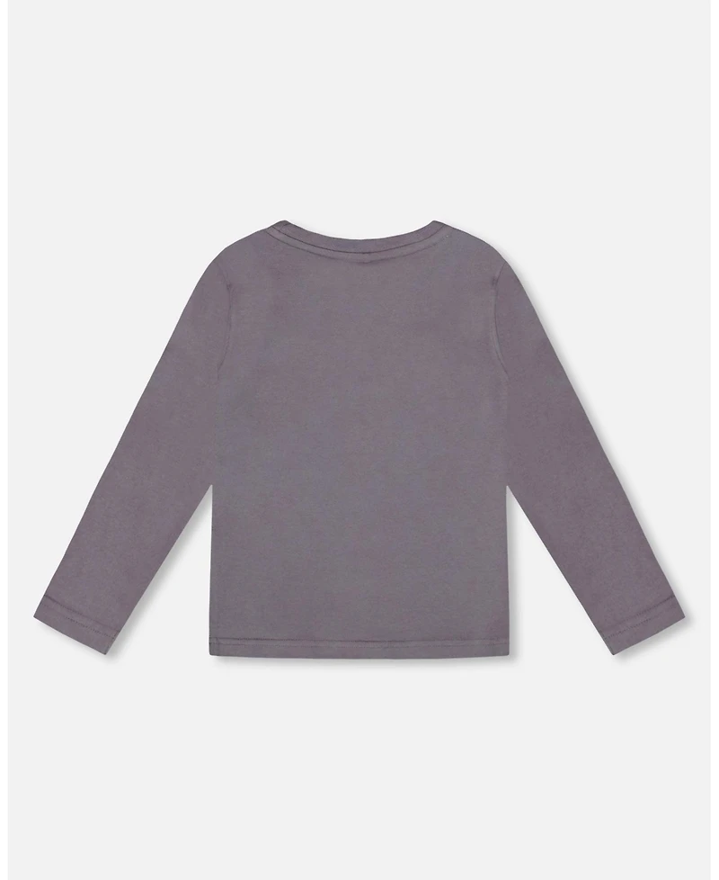 Deux par Toddler Boys Long Sleeve Cotton Jersey Tee Dark Gray - Toddler|Child