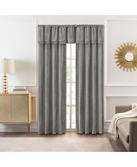 Kate Aurora Modern Lux Complete 3 Piece Chenille Curtain Panels & Valance Set