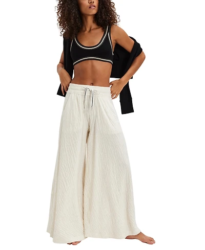 Free People Women's Wait A Minute Extra Wide Leg Knit Pants