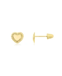The Lovery Baby Beaded Heart Screw Back Stud Earrings 14K Gold