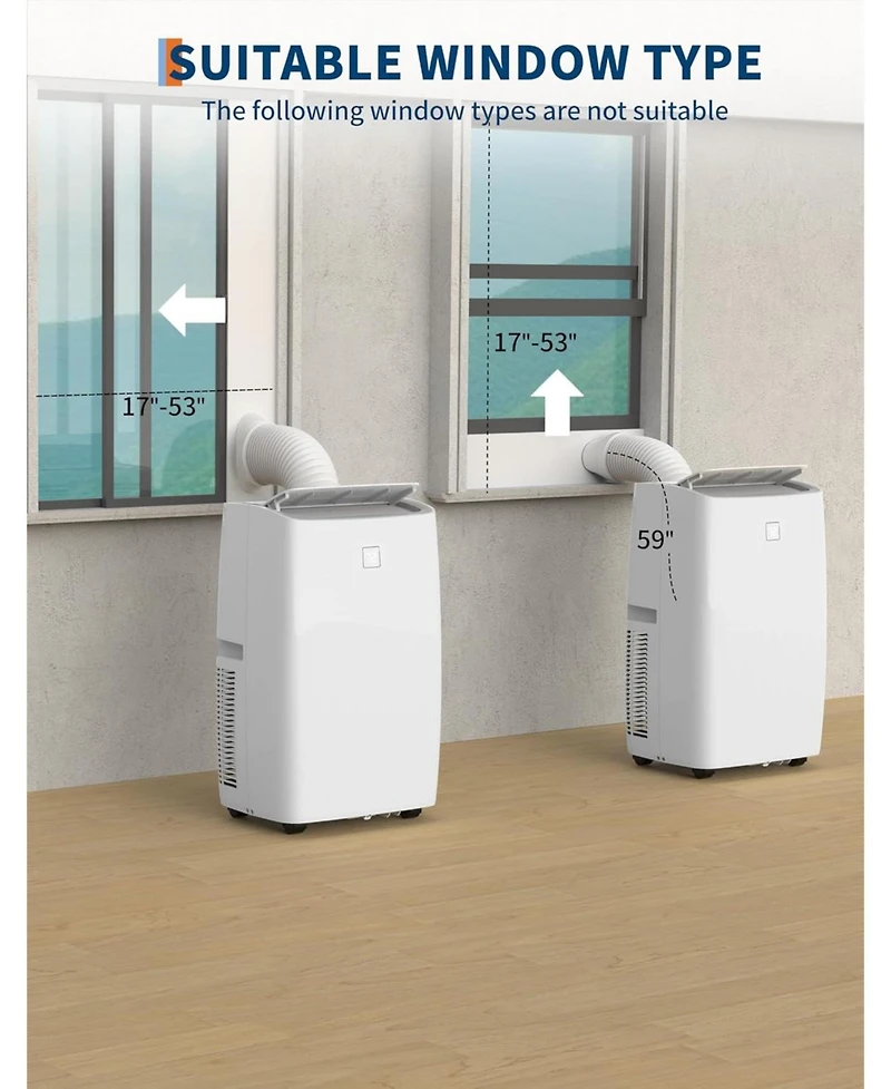 gaomon 14,000 Btu Portable Air Conditioner - 3-in-1 Cooling, Fan & Dehumidifier, Remote Control, 24H Timer, For Room & Office, Cools 750 Sq. Ft
