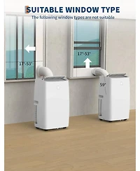 gaomon 14,000 Btu Portable Air Conditioner - 3-in-1 Cooling, Fan & Dehumidifier, Remote Control, 24H Timer, For Room & Office, Cools 750 Sq. Ft