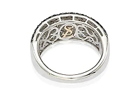 Suzy Levian New York Sterling Silver 2.28CT Sapphire & Created White Sapphire Abstract Ring