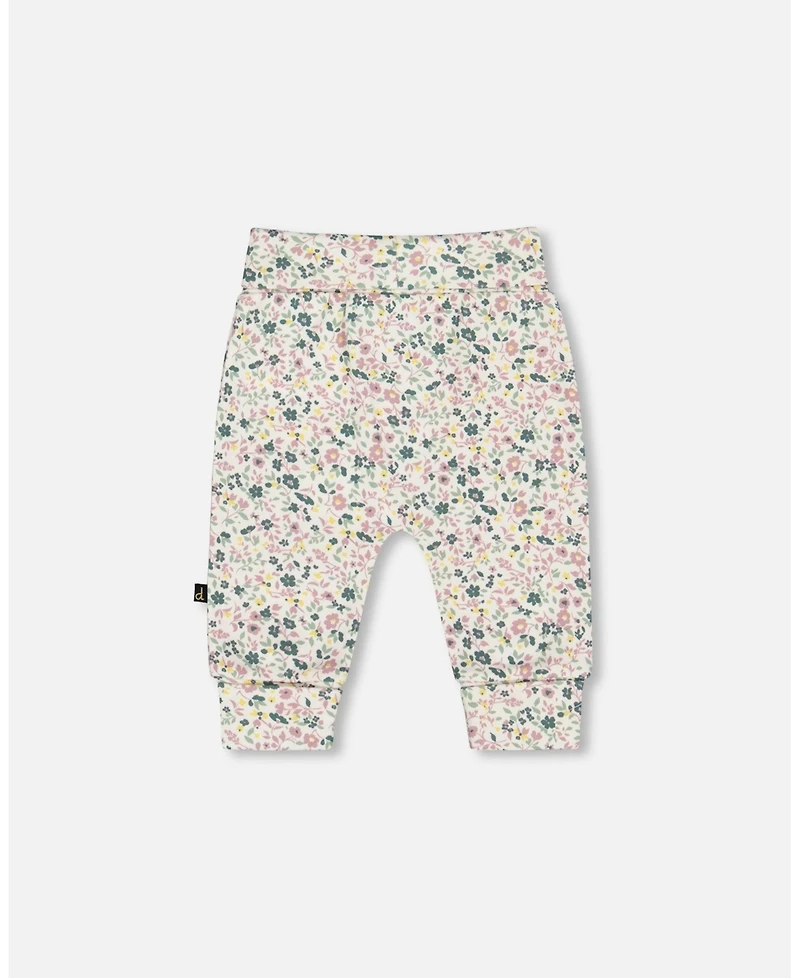 Deux par Baby Girl Cotton Evolutive Pant Off-White Floral
