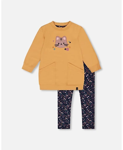 Deux par Girl Tunic and Leggings Set Golden Brown