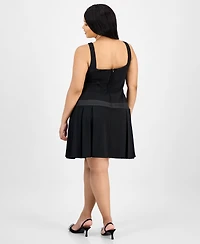 B Darlin Trendy Plus Drop-Waist Bow Mini Dress