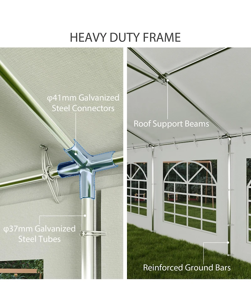 Outsunny 20' x 40' Large Party Tent with Removable Window Sidewalls