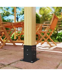 Outsunny 8PCS Pergola Kit Brackets for 4"x4" (Actual 3.6"x3.6") Lumber