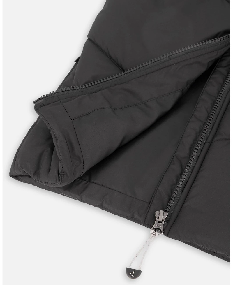 Deux par Toddler Boys Quilted Mid-Season Sleeveless Vest Black - Toddler|Child