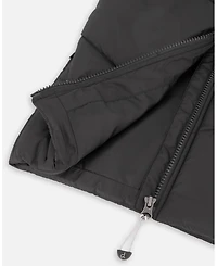 Deux par Toddler Boys Quilted Mid-Season Sleeveless Vest Black - Toddler|Child