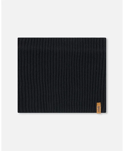 Deux par Deux Baby Unisex Mid-Season Knit Neck Warmer Black - Baby