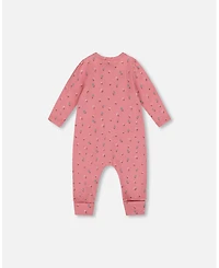 Deux par Deux Baby Girls Cotton Zipped Romper Pink Floral