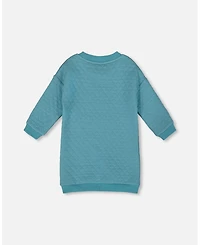 Deux par Girl Quilted Tunic Dress Turquoise Blue - Child