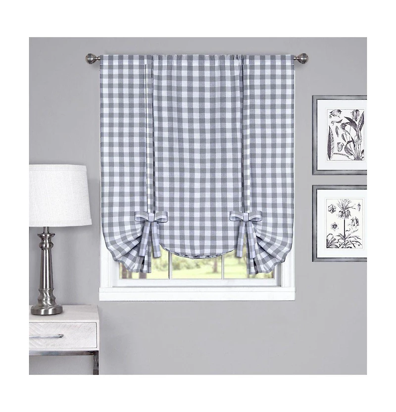 GoodGram Complete 6 Piece Country Chic Plaid Window Curtain Treatment Set - 58 in. W x 84 L