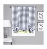 GoodGram Complete 6 Piece Country Chic Plaid Window Curtain Treatment Set - 58 in. W x 84 L