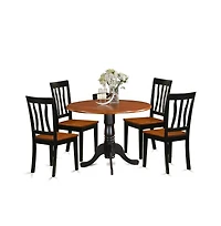 East West Furniture Dining set - 5 Pcs with 4 Wood Chairs