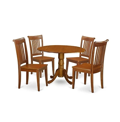 East West Furniture 5 Pc Kitchen Table set-breakfast nook and 4 Wooden Chairs