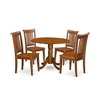 East West Furniture 5 Pc Kitchen Table set-breakfast nook and 4 Wooden Chairs