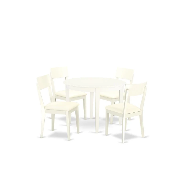 East West Furniture Dining Room Set Linen White