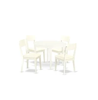 East West Furniture Dining Room Set Linen White