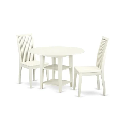 East West Furniture Dining Room Set Linen White