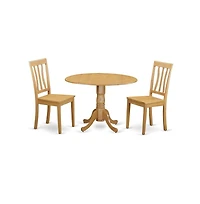 East West Furniture 3 Pc Dining room set - Kitchen dinette Table and 2 Dining Chairs